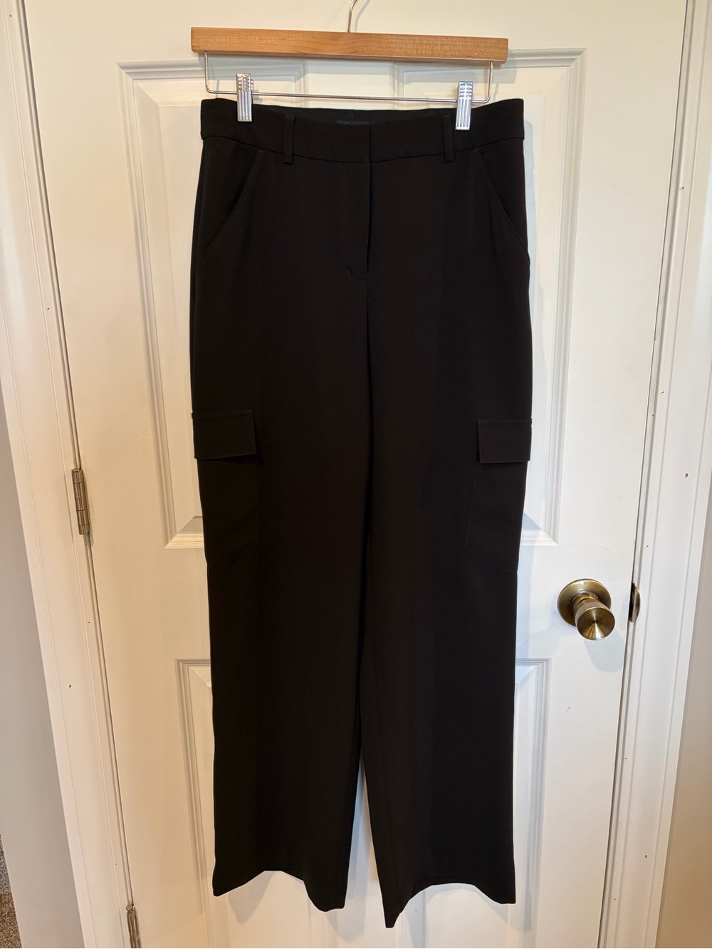 Express Black Wide-Leg Cargo Trousers